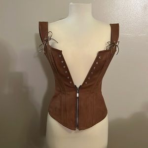 Suede-like corset top
